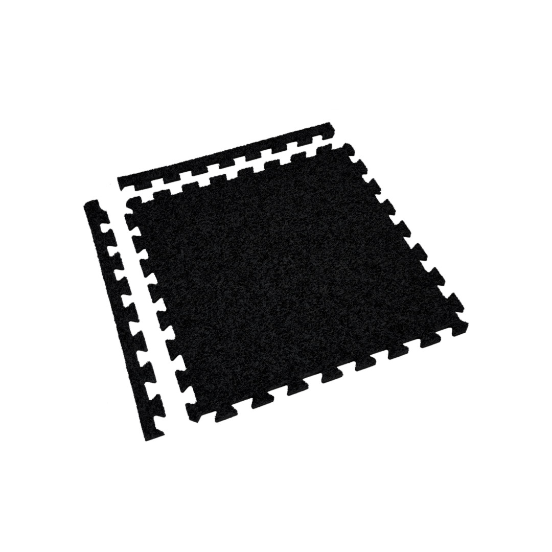 Black Carpet EVA Foam Tile 50cm | Soft Floor UK