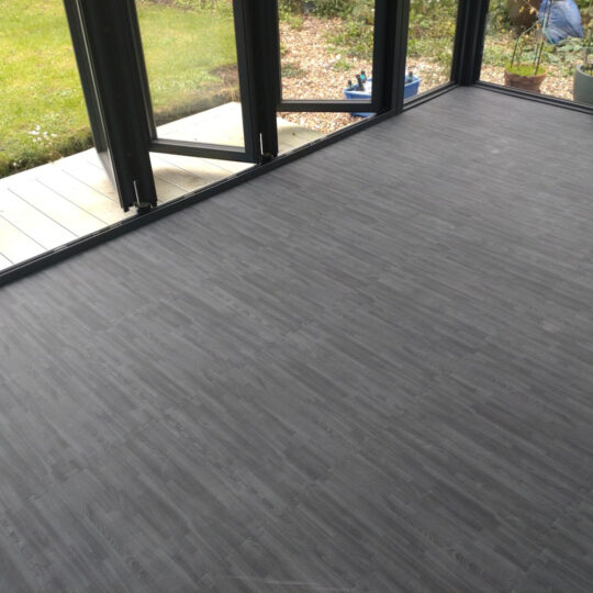 Classic 50cm EVA Foam Floor Tiles Wood Effect (Black Ash) | Soft Floor UK