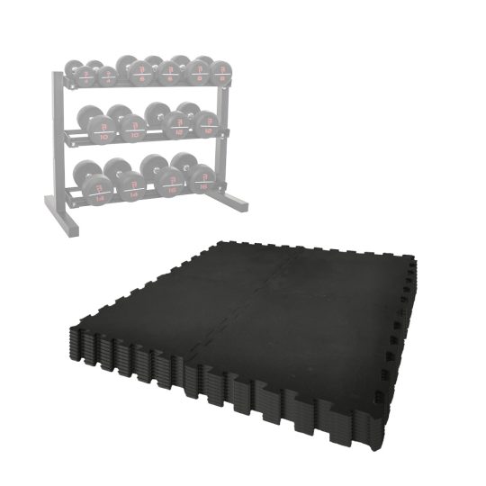 Gym Flooring Set GYMGUARD Rubber Mats 50cm Black (36 Pack)